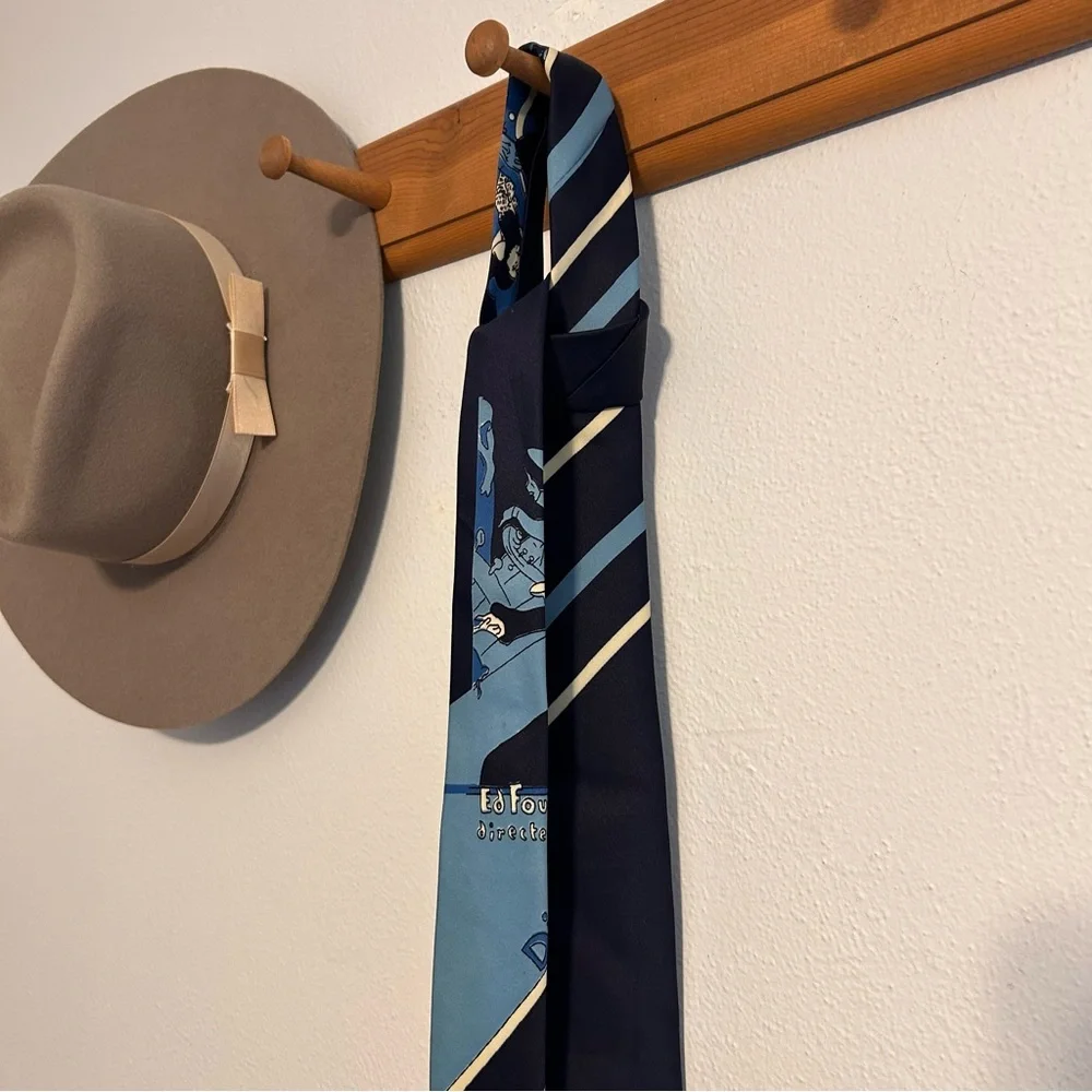 Vintage Navy and Sky Blue Tie